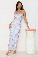Vivid Daydream Mesh Maxi Dress Print