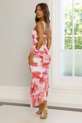 Petal Rush Mesh Maxi Dress Pink
