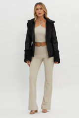 Fireside Teddy Lapel Jacket Black