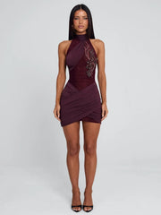 Noreza Mini Dress Burgundy
