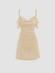Sequin Ruched Mini Dress