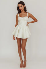 All To You Jacquard Bow Romper White