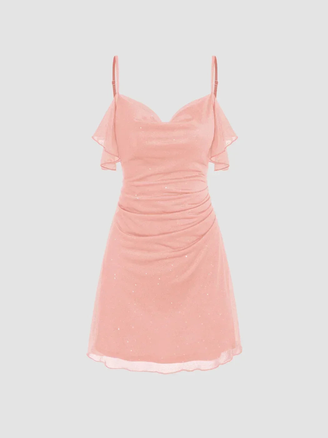 Sequin Ruched Mini Dress