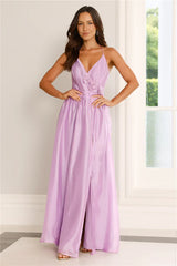 Elegant Delights Halter Maxi Dress Purple