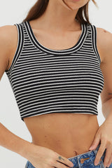 In Sync Scoop Neck Crop Top Black Base