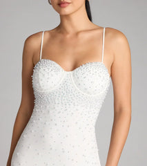 Clarissa Rhinestone And Pearl Mini Dress