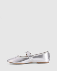 VERALi Banks Buckled Mary-Jane Flats Silver